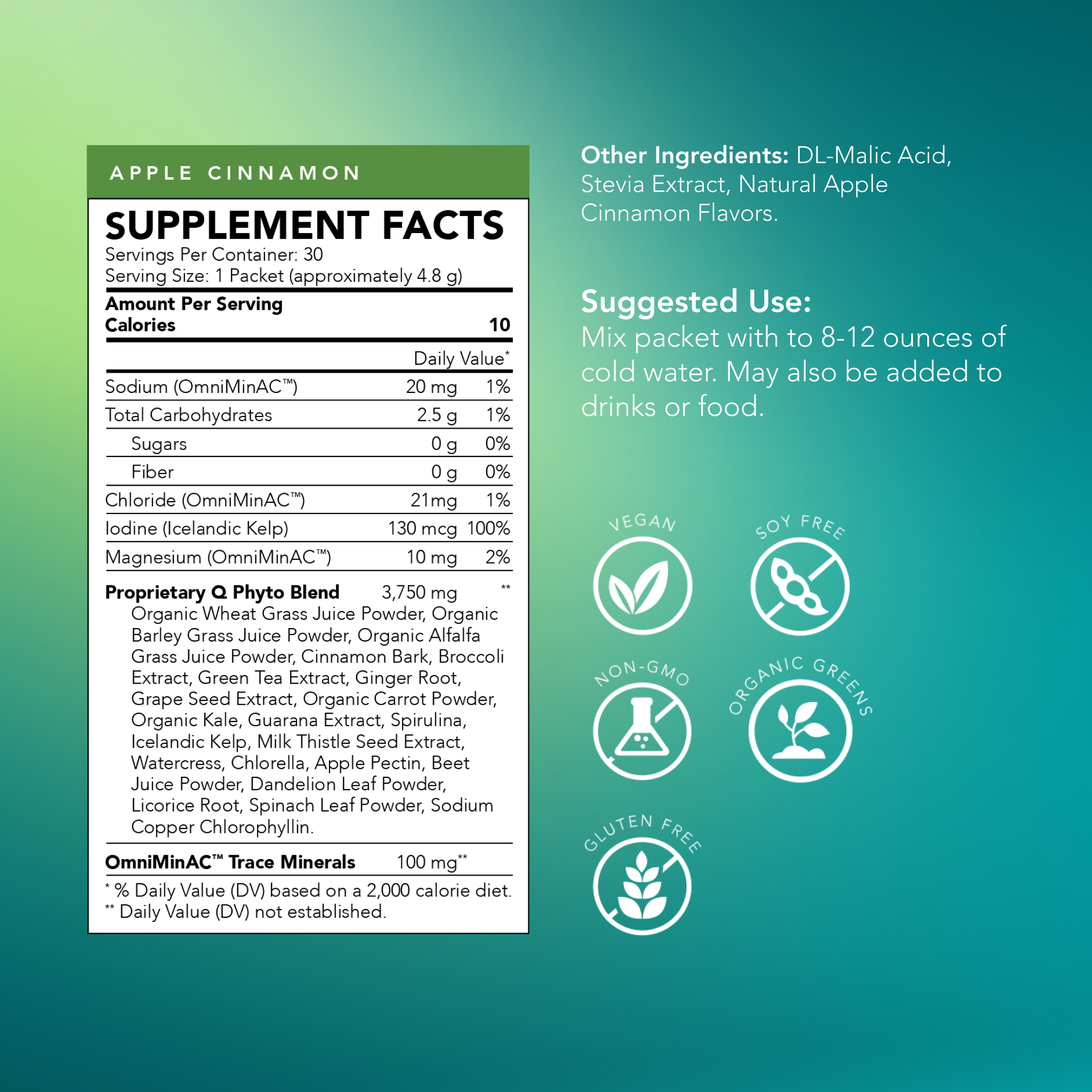 Q ULTRA GREENS Apple Cinnamon