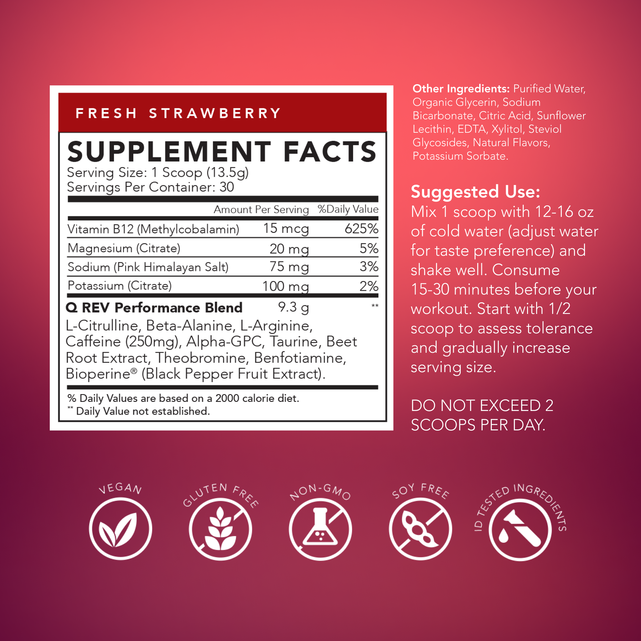 Q Rev Pre-Workout Fresh Strawberry