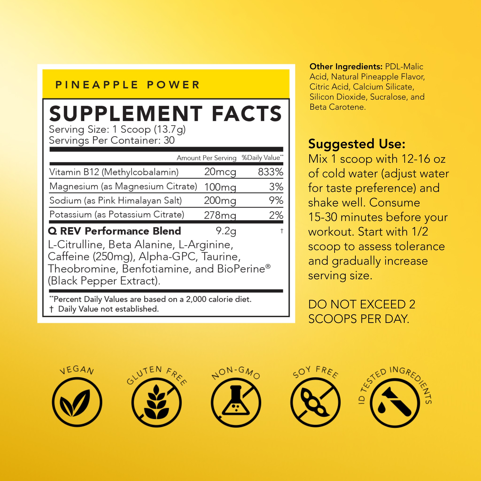 Q Rev Pre-Workout Pineapple Power
